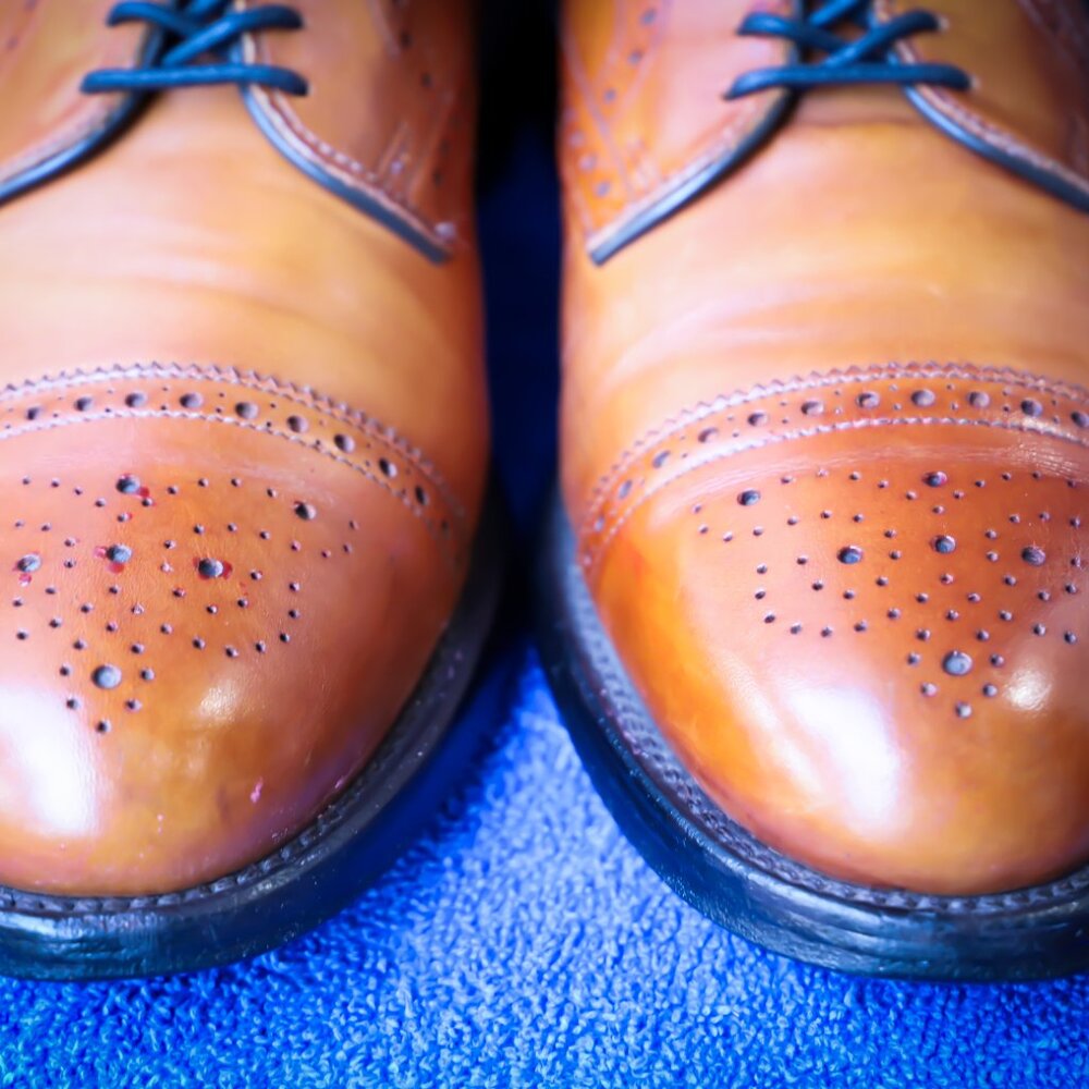SALE - Allen Edmonds 10.5-D Lexington Burnished Walnut Derby Mens Dress Shoes - Picture 3 of 15